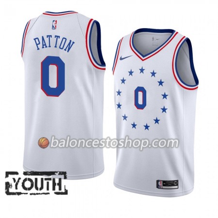 Camiseta Niños NBA Philadelphia 76ers Justin Patton 0 2018-19 Nike Blanco Swingman